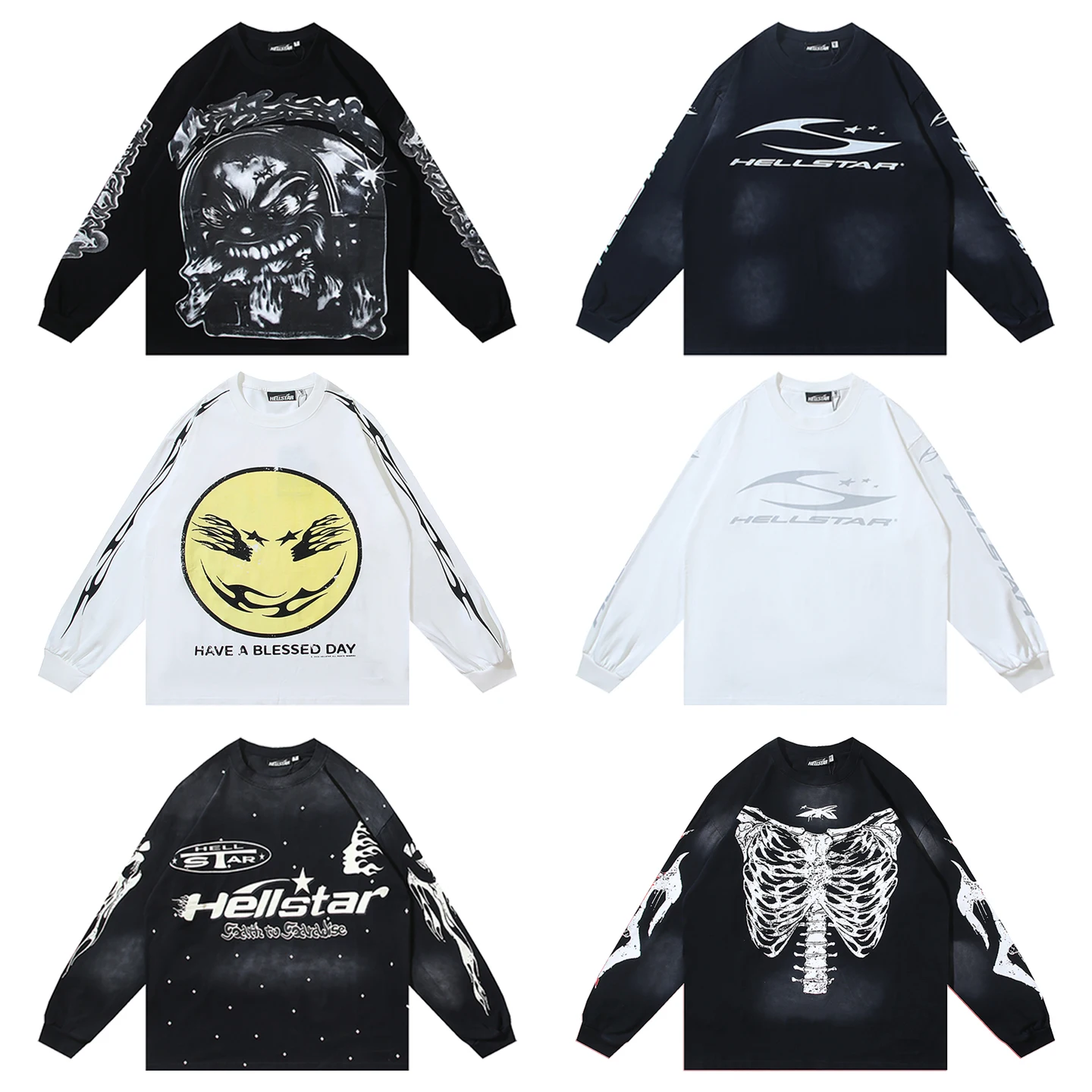 

Футболка большого размера American High Street Long Sve ex Уличная одежда Повседневный базовый слой Верх с буквенным принтом Износостойкая повседневная одежда