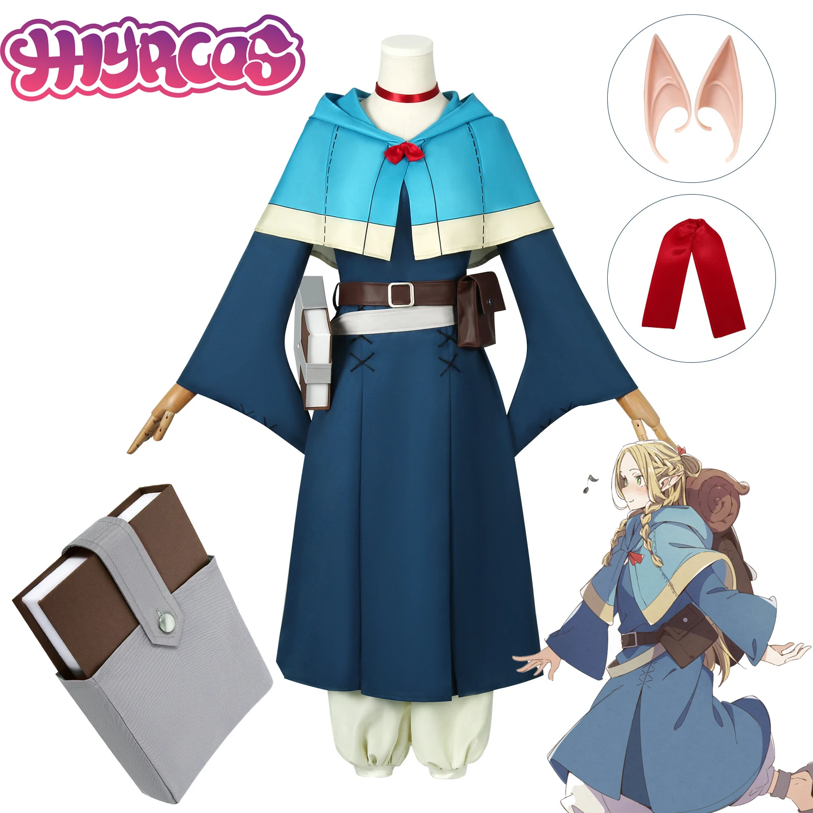 Anime Marcille dono costumi Cosplay parrucche Delicious in Dungeon Marcille Cosplay Dress Hairpin Uniform Book Halloween Role Play