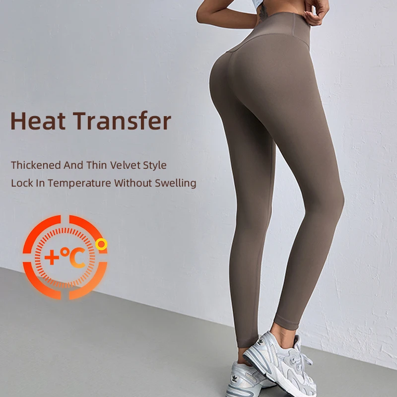 

Узкие теплые спортивные леггинсы с высокой талией, эластичные брюки для бега, велоспорта, фитнеса, йоги, теплые однотонные повседневные леггинсы на открытом воздухе