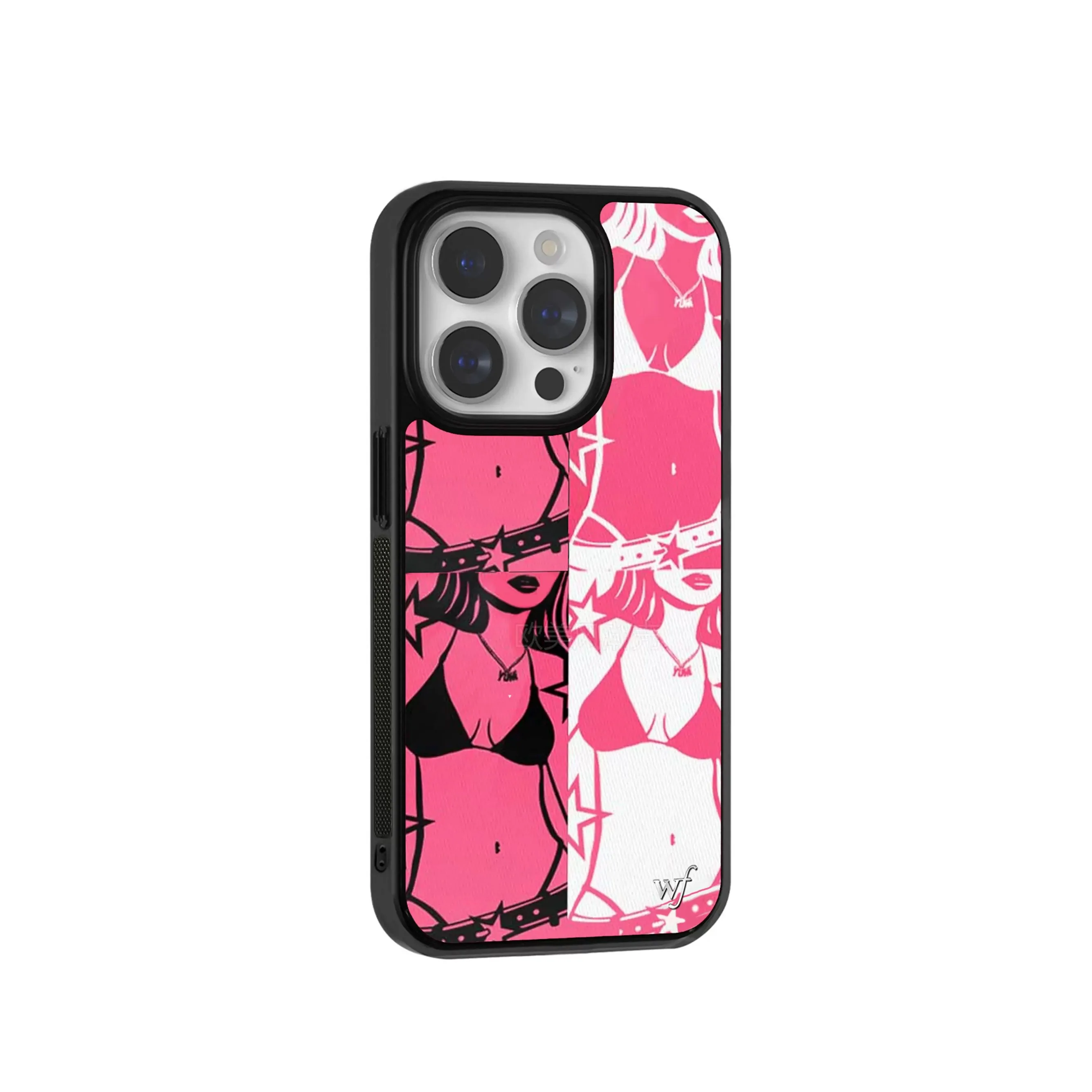 Luxury Wildflower Artistic Portrait Line Chest Phone Case For iPhone 17 13 14 15 16Pro Max WF Fashion sexy Bikini swimsuit Girl