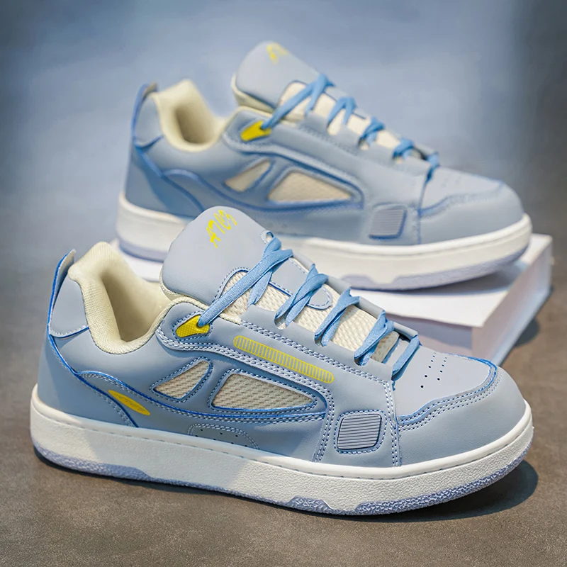 Cold bonded retro color blocking board shoes suitable for both men and women
