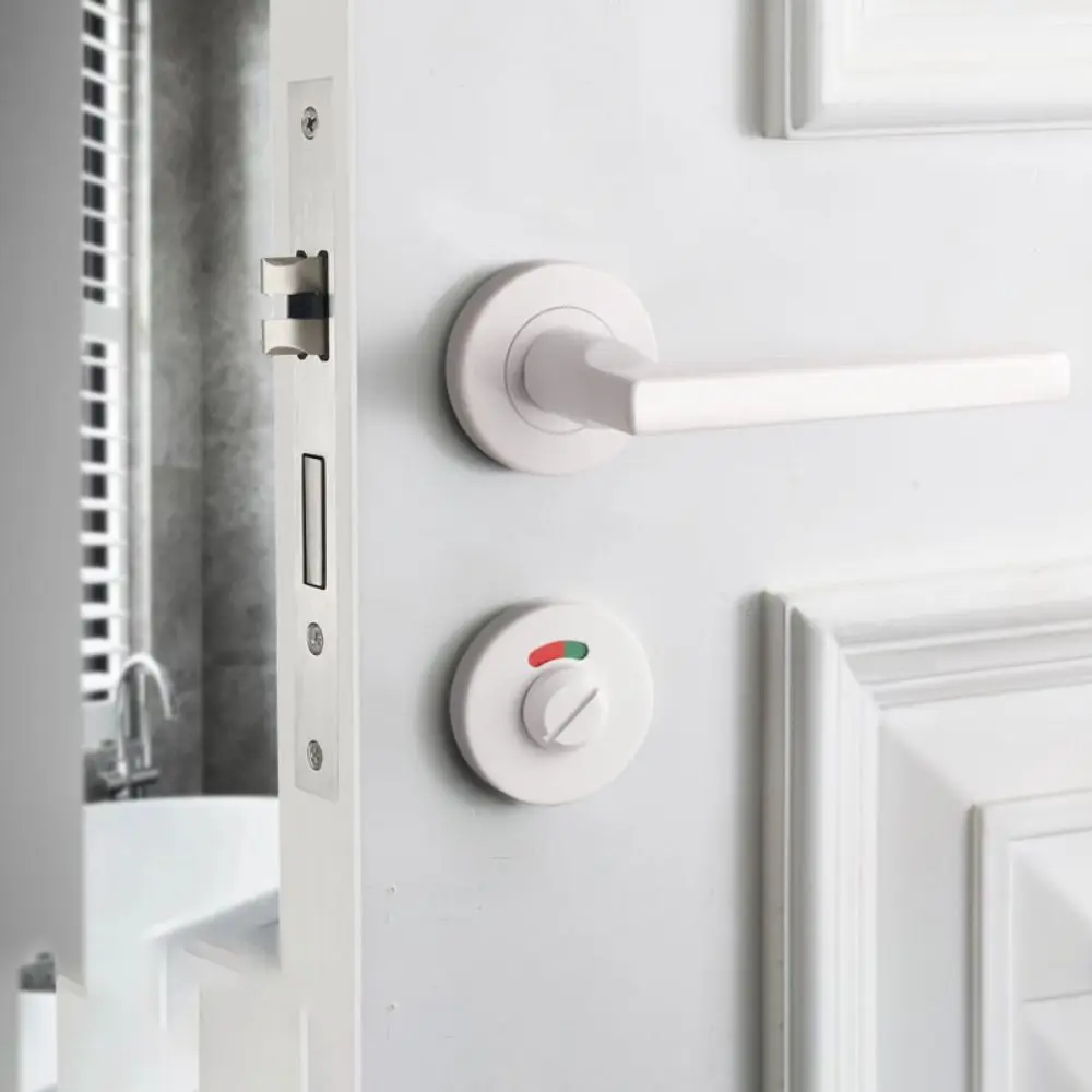 

Stainless Steel Indicator Door Lock Nylon Plastic Magnetic Silent Bathroom Bolt Black Color Integrated Handle Public Toilet Lock