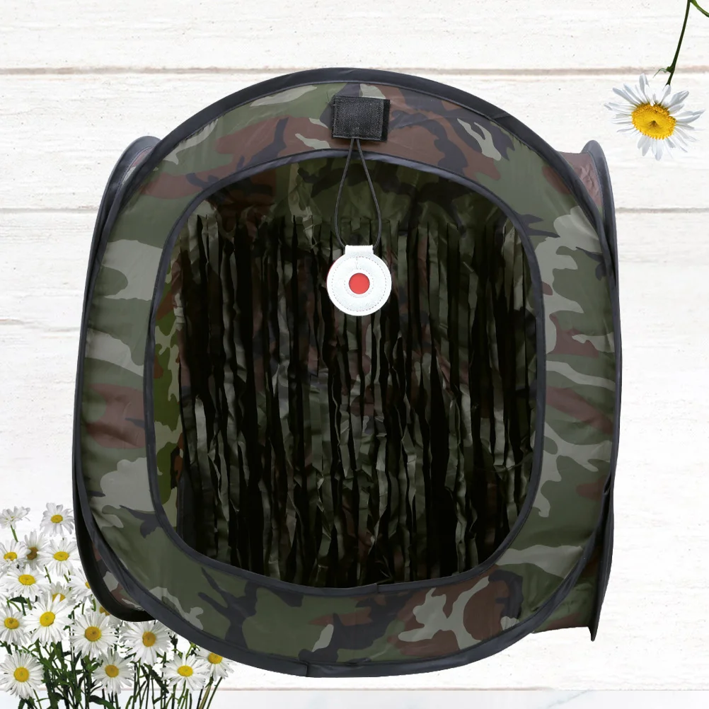Training Tent Foldable Camouflage With 4 Nylon Clasps Double Mesh Fabric Portable Detachable Mute Shooting Practice Tool For
