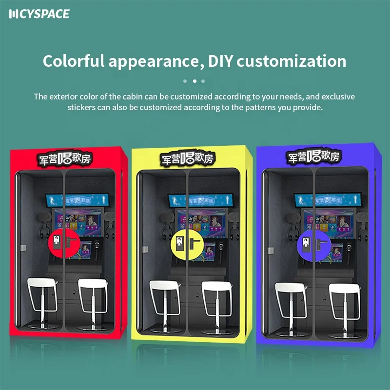 Modern Design Self-Service Mini Karaoke Room Pod Indoor Soundproof Kiosk Touch Screen Personal Singing Machine Home Office 2