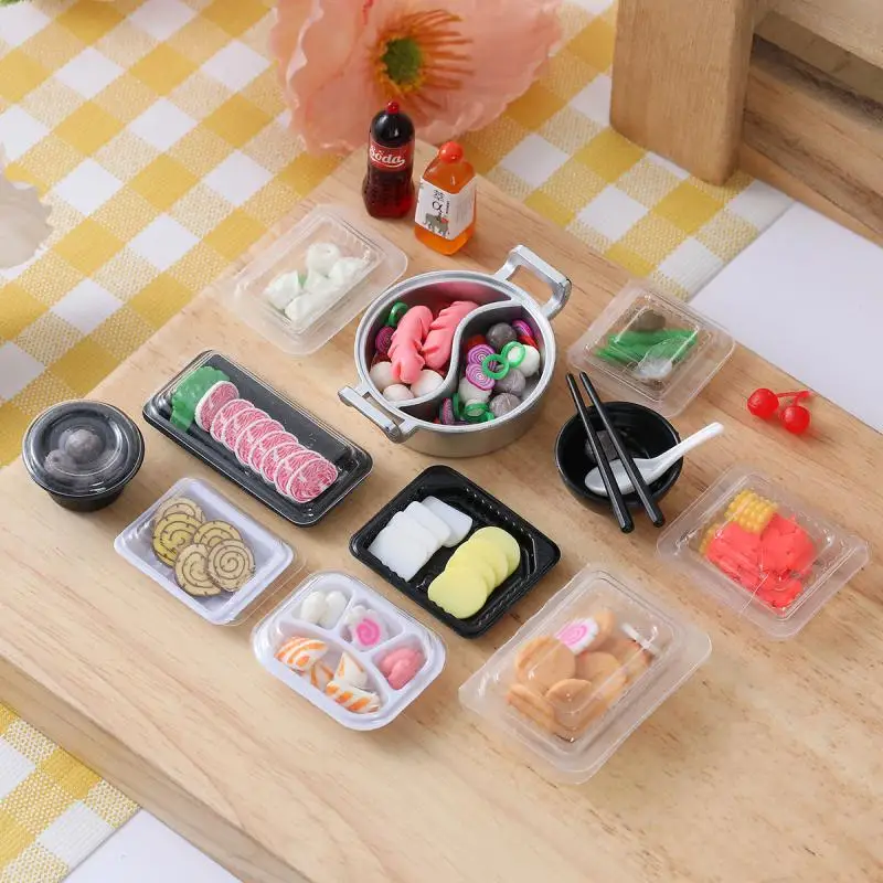 Simulation Mini Fast Food Box Disposable Takeout Lunch Packing Model Dollhouse Miniature Prop Home Decor Decoration 20pc/lot