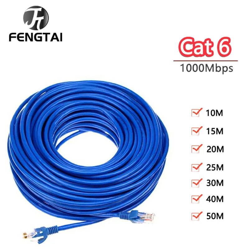 Cat6 Ethernet Cable 50M UTP 10Gbps Cat 6 RJ45 Network Lan Patch Cord 50M for Router Modem Internet RJ 45 Ethernet Cable Laptops