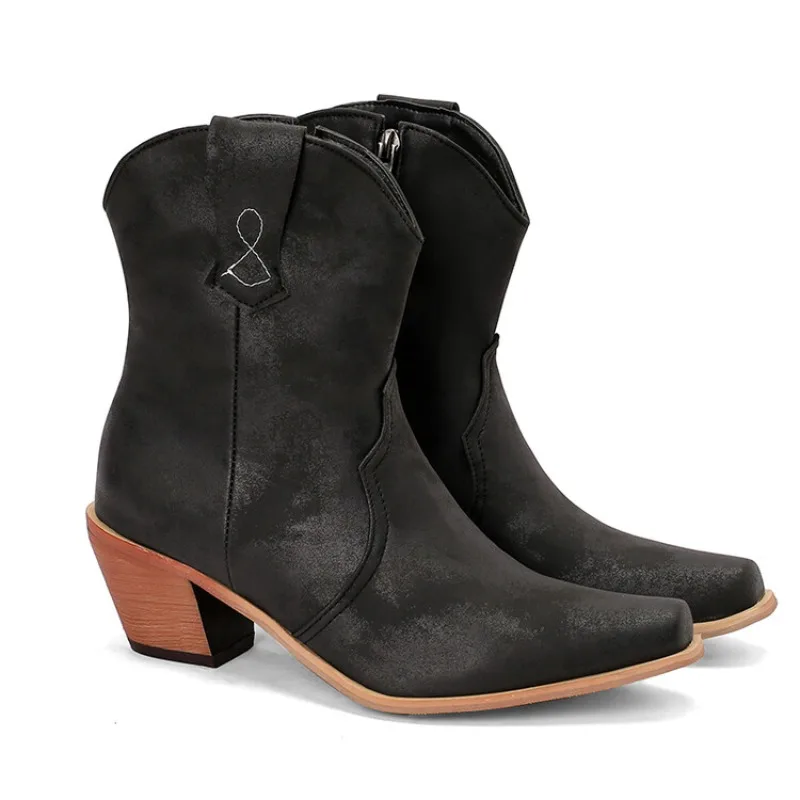 

Высококачественная осенне-зимняя женская обувь, женские модные ботинки на толстом каблуке, модный тренд, нейтральный стиль, ретро