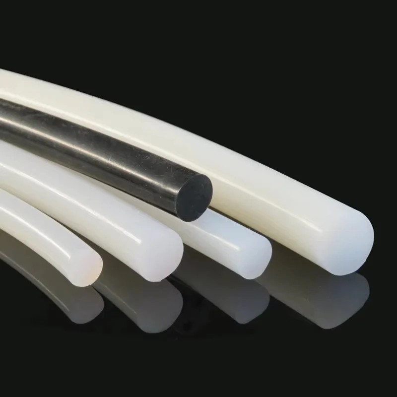White/Black Solid Silicone Round Strip, Silicone Sealing Strip O-ring Strip, High-temperature Silicone Rod dia 1mm 2mm 3mm-20mm