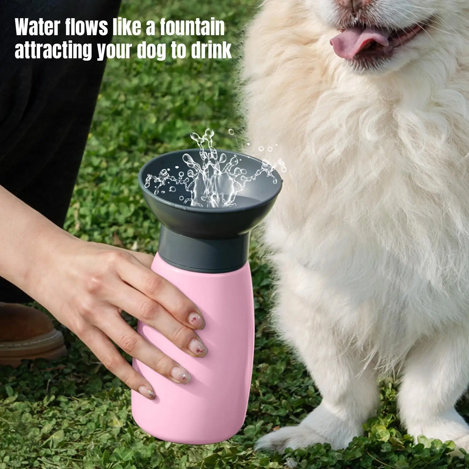 1 قطعة 600 مللي زجاجة ماء كبيرة للكلاب المحمولة السفر الحيوانات الأليفة مانعة للتسرب وعاء للشرب للكلاب القط كوب ماء للحيوانات الأليفة مستلزمات التغذية #4