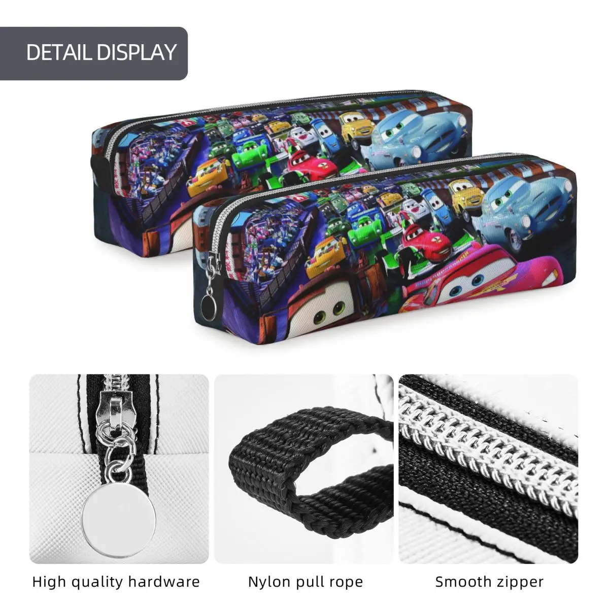 Classic Lightning McQueen Cars Movie Pencil Case Pencilcases Pen Box for Student Big Capacity Bag Office Gifts Stationery