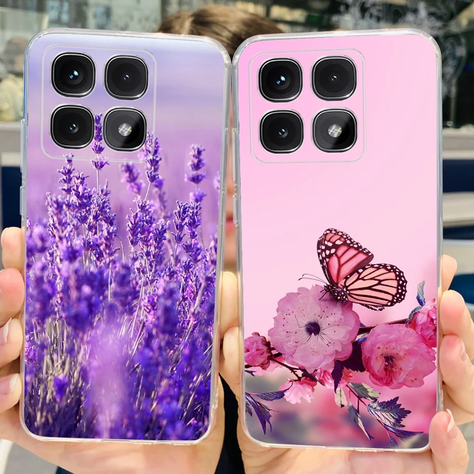 For Xiaomi 14T Pro Case Stylish Flowers Painted Cover 6.67\'\' Clear Silicone Phone Case For Xiaomi Mi 14T 14TPro Mi14T Soft Shell