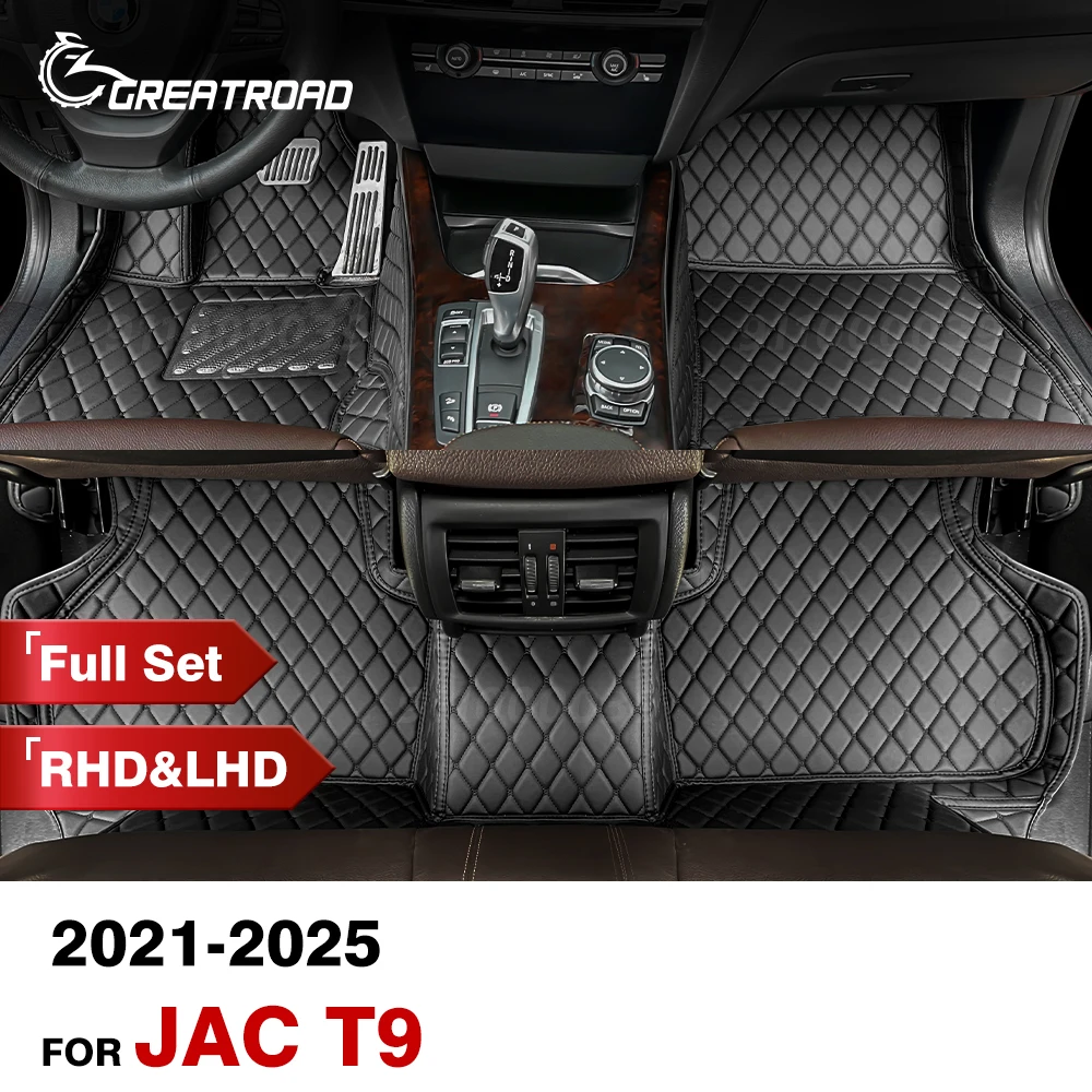 Car Floor Mats For JAC T9 2021 2022 2023 2024 2025 Custom Auto Foot Pads Automobile Carpet Cover Interior Accessories