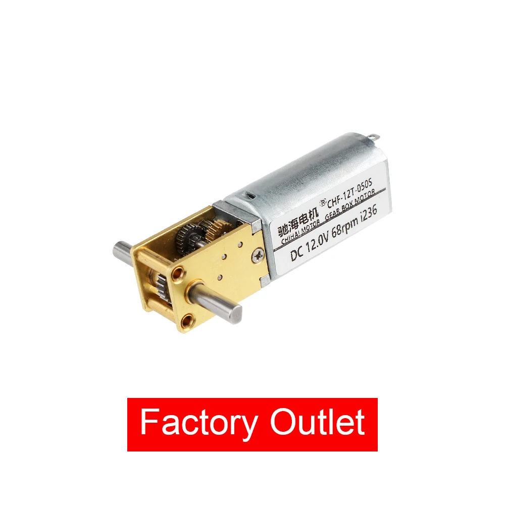

Заводская продажа двигателя ChiHai CHF-GW12T-050S с двойным валом DC6V 12V 16RPM 2,4 кг.см Micro DC Gear 050 Двигатель 12 мм с червячным валом