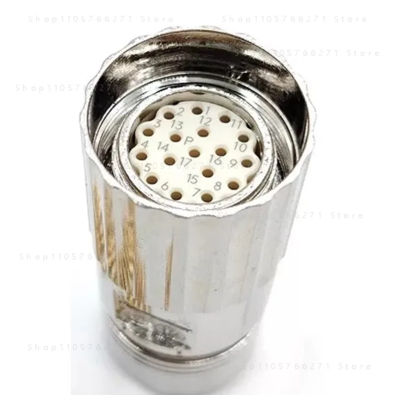 Standard M23 Straight Type Internal Thread/External Thread 17 Pin Encoder Plug or Female Male Connector Single