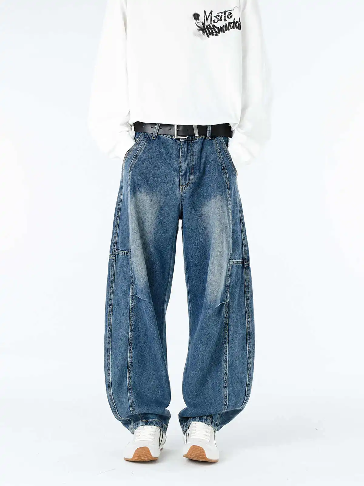 

Women's Dark Blue Y2k Baggy Jeans Harajuku Vintage Boyfriend Denim Trousers Japanese 2000s Style Grunge Jeans Pants Clothes 2025