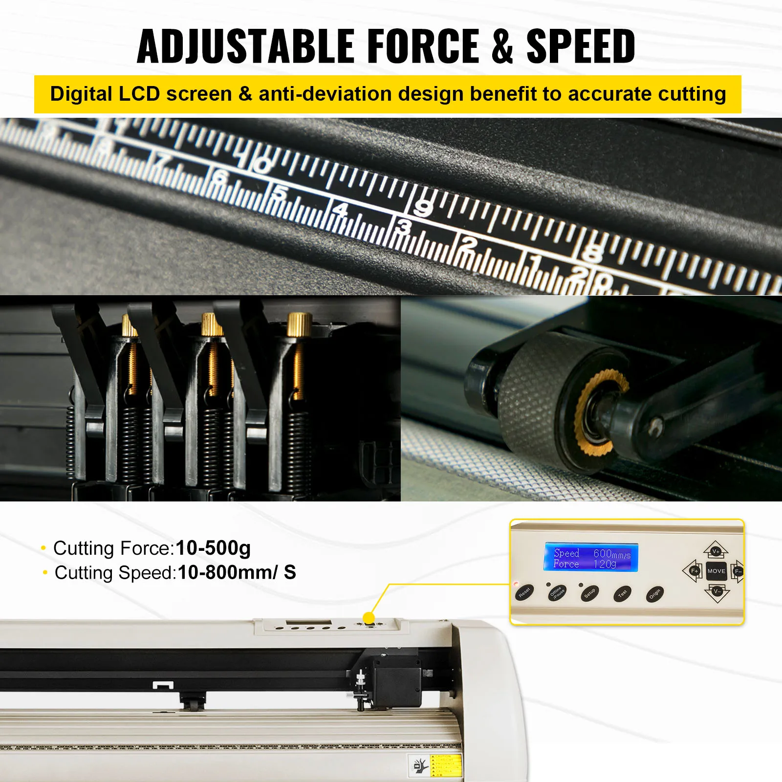 Imagem -04 - Vevor 2834 Polegada Cortador de Vinil Plotter Sinal Máquina de Corte com 20 Lâminas Lcd Signmaster Software Porta Usb p Polegadas Rolos