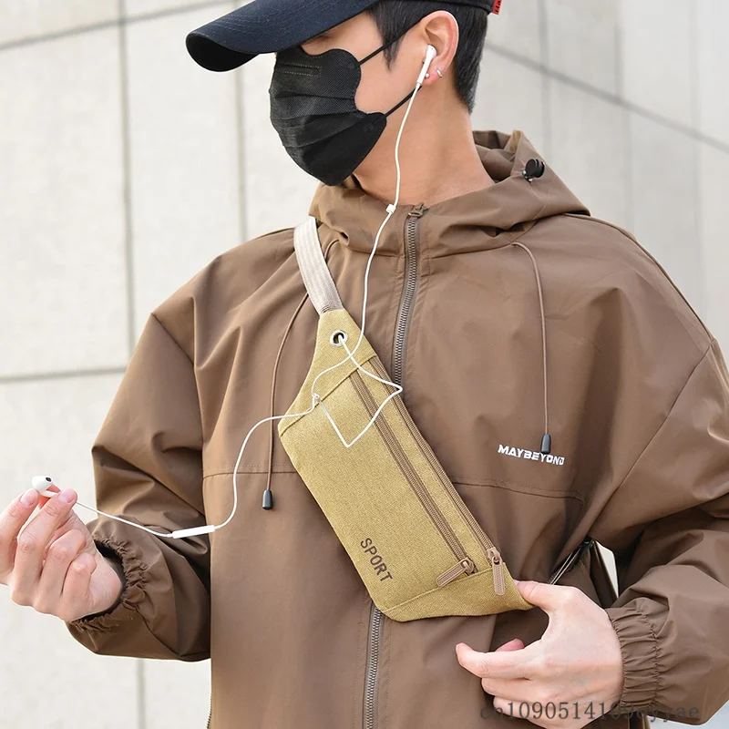 Fanny Pack Men Running Bags Waist Belt Bag Men Canvas Purse Travel Camping Hiking Pocket Belly Pouch For Phone Coins