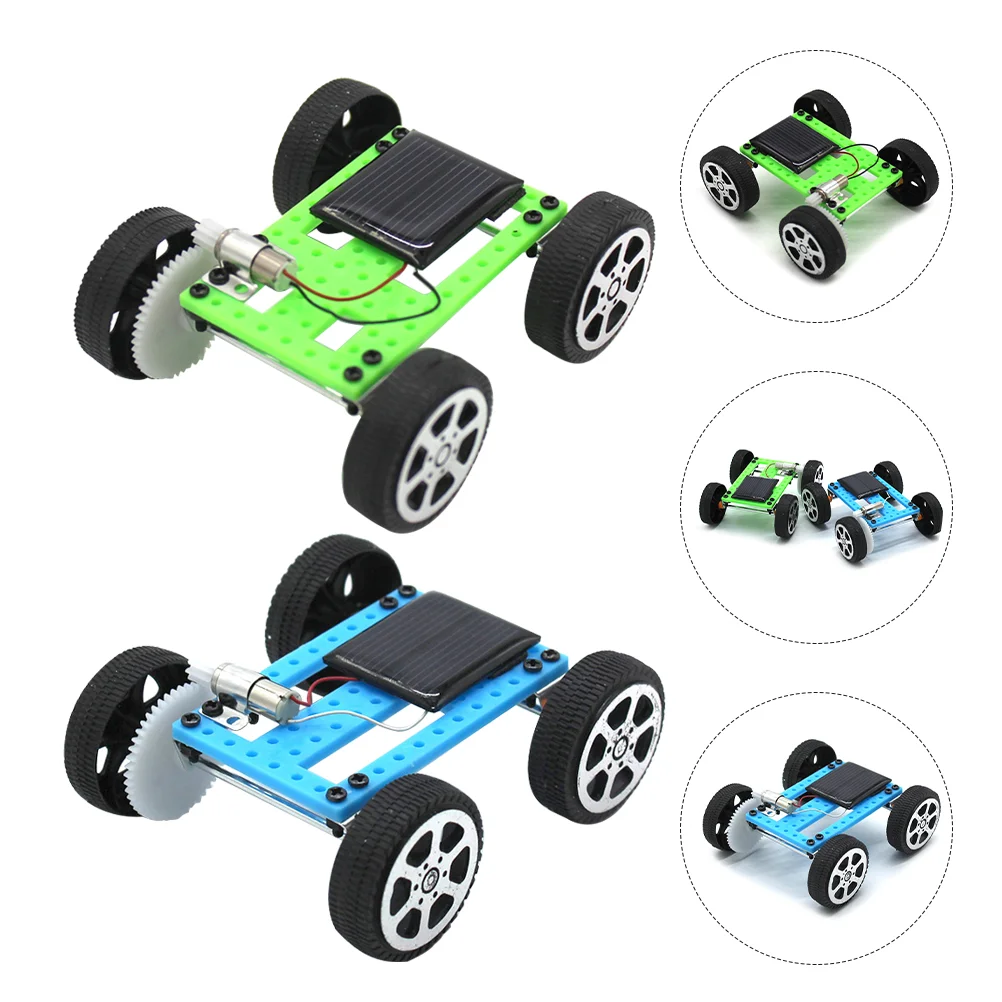 2 Stück Mars Rover Spielzeug Mini Auto DIY Kits Modell Kinder Montage Motor Solar Power System Gebäude