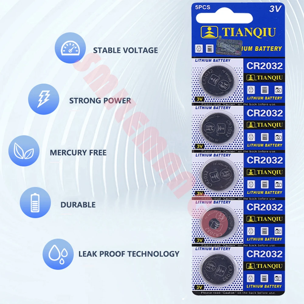 TIANQIU 시계 리모컨용 리튬 단추 셀 코인 배터리, CR2032 배터리, DL2032 ECR2032 BR2032 2032 CR 2032, 3V