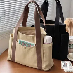 Women'S Tote Bag Casual Canvas Shopping Female Crossbody Large Capacity Solid Shoulder Shopper Bags Fashion Female Handbag New