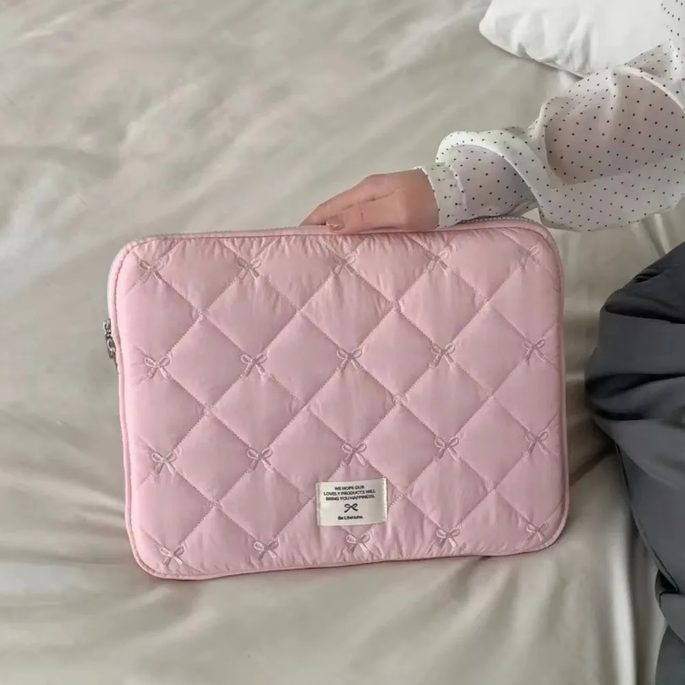 Lekki pokrowiec na laptopa z kokardką Miękki materiał Ładny wygląd Odporna na wstrząsy torba na komputer Wielowymiarowy pokrowiec na tablet z kokardką — zdjęcie produktu 3