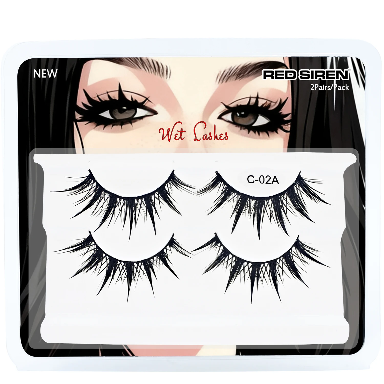 マンガ風まつげ スパイクアニメまつげ 2ペア コスプレ用つけまつげ ウィスピーまつげストリップ ドールアイ スパイク ウェットフェイクまつげ