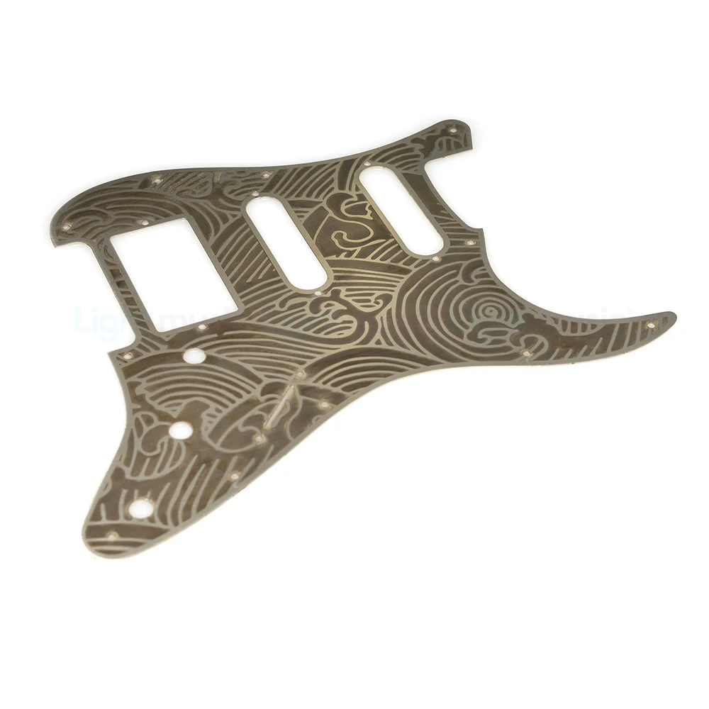 1PC ST SSS SSH Guitar Pickguard Bronze carved Scratch Plate & Pickguard Screws for 11 Hole Guitar Parts