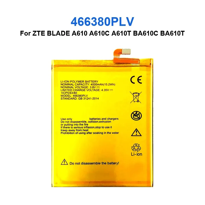 Batterie Für ZTE Blade 20 A520 A3 A6 A510 A610 Smart V1050 Smart V1050 A521 AF5 T220 A6020 Li3949T44P8h906450 LI3824T44P4H716043