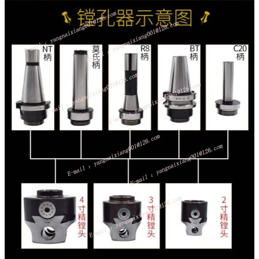 1set Milling Adjustable Precision Fine-tuning Boring Device R8 BT NT C20 MT Kit CNC Machining Center F1 Boring Head Tool Holder - view 6