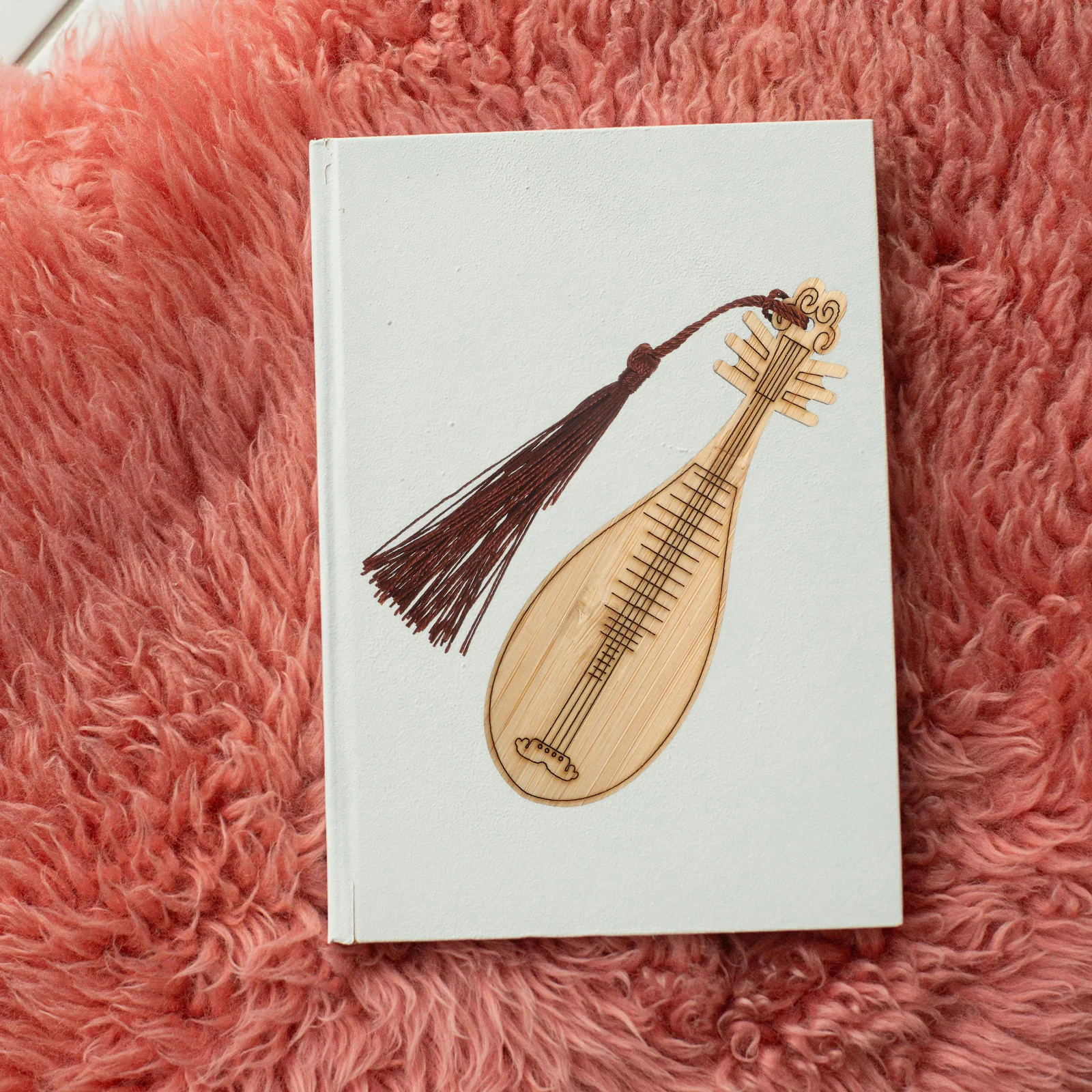 4 Pcs Pipa Bookmark Tassels Markers for Women Bamboo Bookmarks with Chinese Ancient Costume Wooden