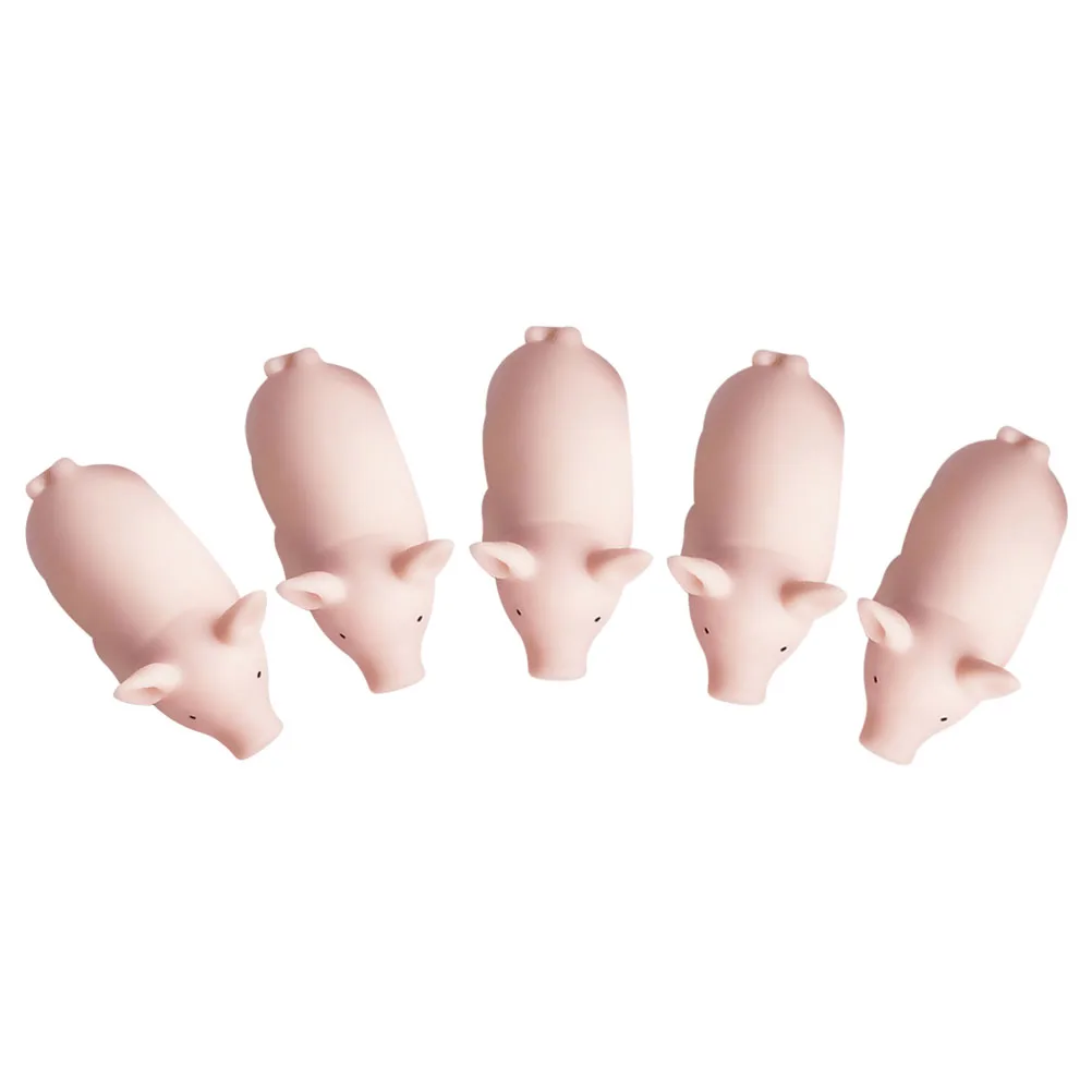 

5pcs Mini Squeeze Pig Toys Sound Stress Reliever Non Toxic Plastic Cartoon Squeaker Toy for Kids Adults Pressure