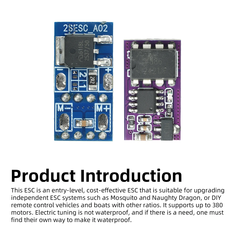 2S 3S Brushed ESC für RC-Autos und -Boote mit adaptiver Gasregelung und vierfachem Sicherheitsschutz – Elektronische Geschwindigkeitsregelung – Detail 11