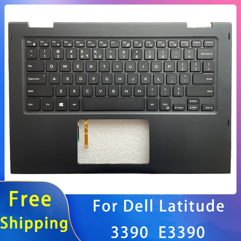 Clavier américain de remplacement pour ordinateur portable Dell Latitude 3390 E3390, avec ou sans rétroéclairage, noir, 0XVH3H, nouveau