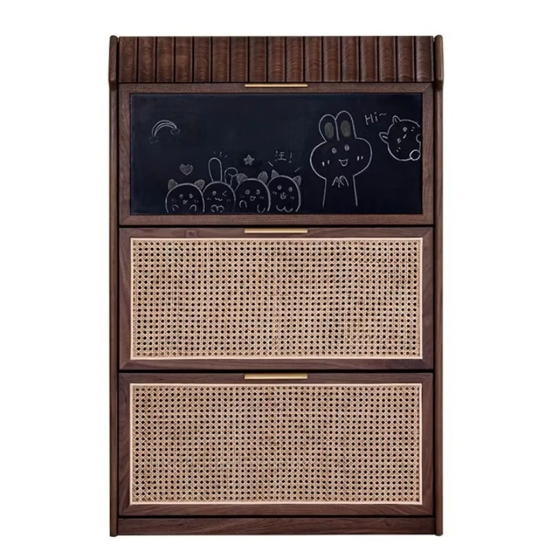 

Тумба для обуви из массива дерева, компактный шкаф для обуви из ротанга для небольшой квартиры у входа в дом.