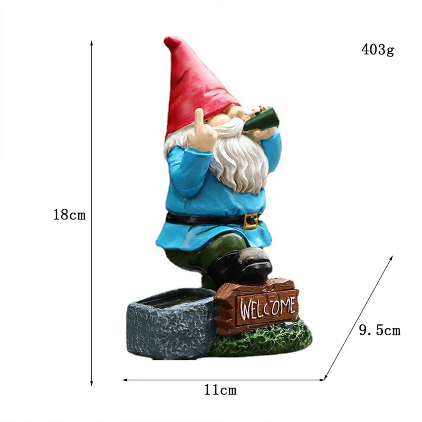 Rzemiosło artystyczne do ogrodu domowego wodoodporne dekoracje gnomów z żywicą lampy słoneczne kreskówkowy Gnome z lampami do palenia Ornament