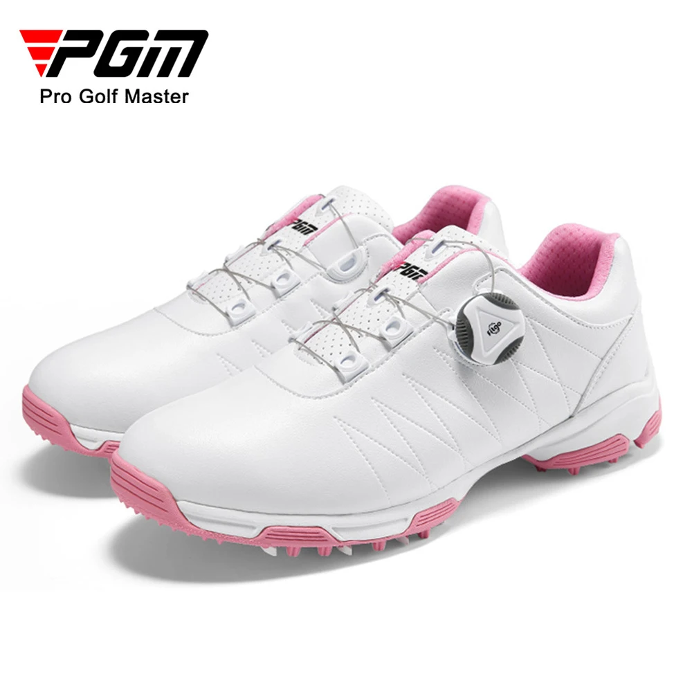 

PGM Women Golf Shoes Waterproof Lightweight Knob Buckle Shoelace Sneakers Ladies Breathable Non-Slip Trainers Shoes XZ082