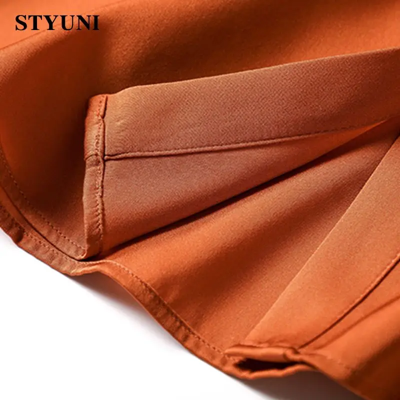 Orange Casual Turn-Down Collar Single Breasted Long Sleeve Women\'s Blouse Shirt Korean Fashion Female Clothing Tops Autumn 2023