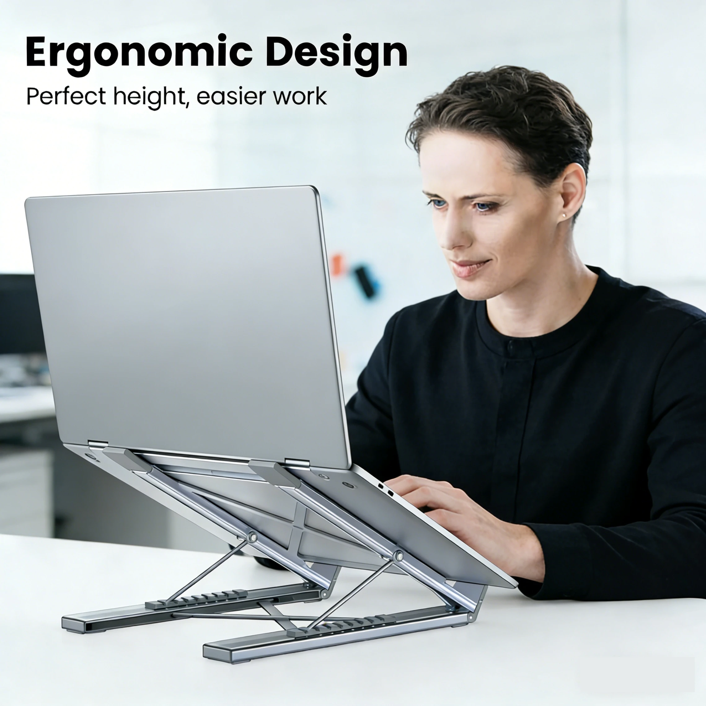 Aluminum Alloy Laptop Holder Stand Adjustable Foldable Portable for Notebook Computer Bracket Lifting Cooling Holder Non-slip