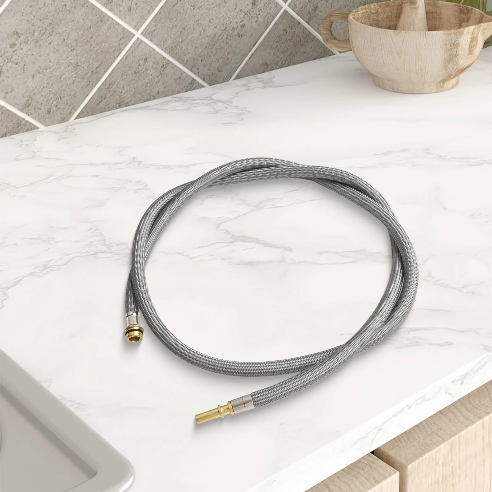 Metal And Stronger Nylon Pull Down Spray Hose Compatible for Model Compatible Hose Metal Nylon Pull Down for solaris E