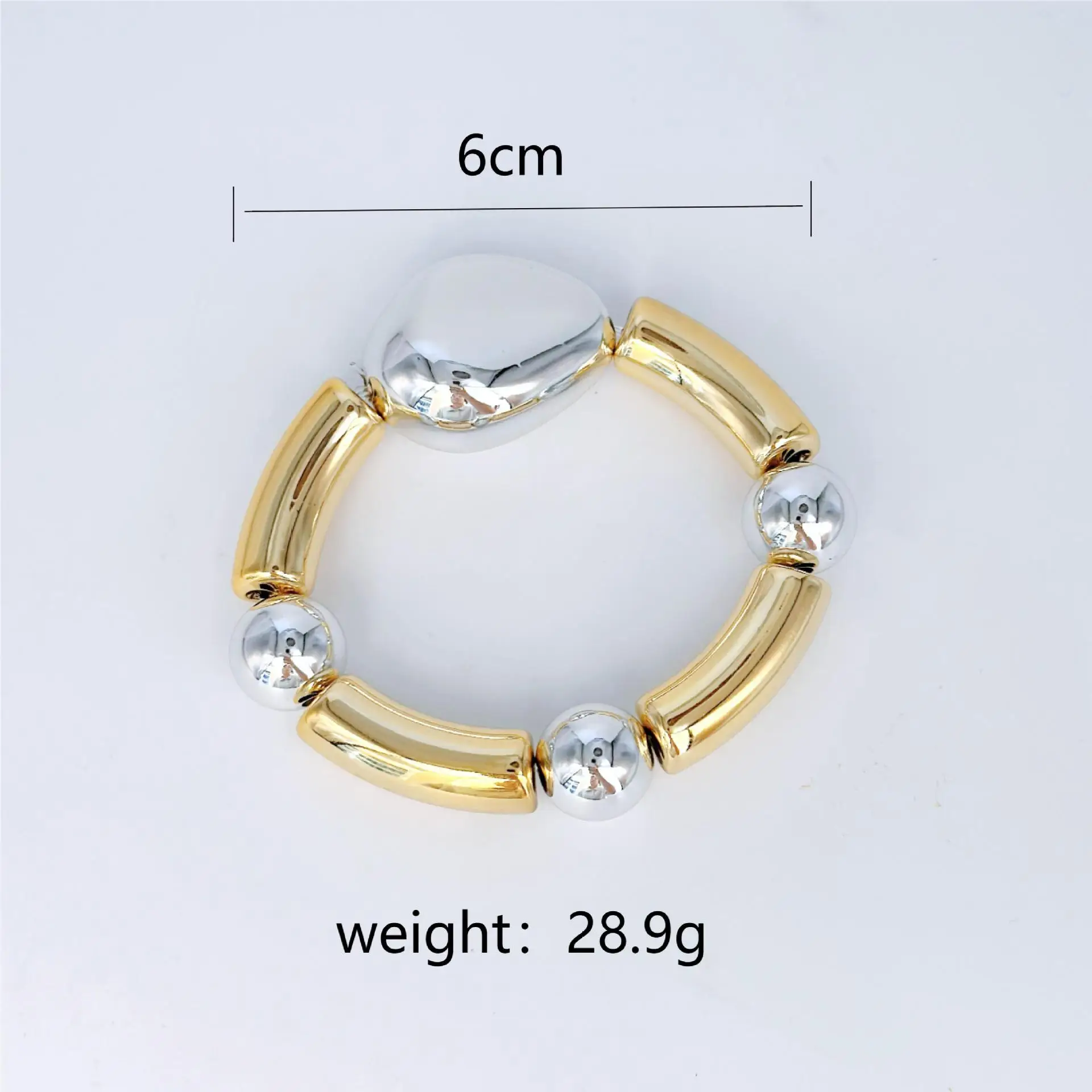 Metal Glossy Irregular Chunky Elastic Bracelets for Women Men European And American Style Personality Daily Jewelry Accessories