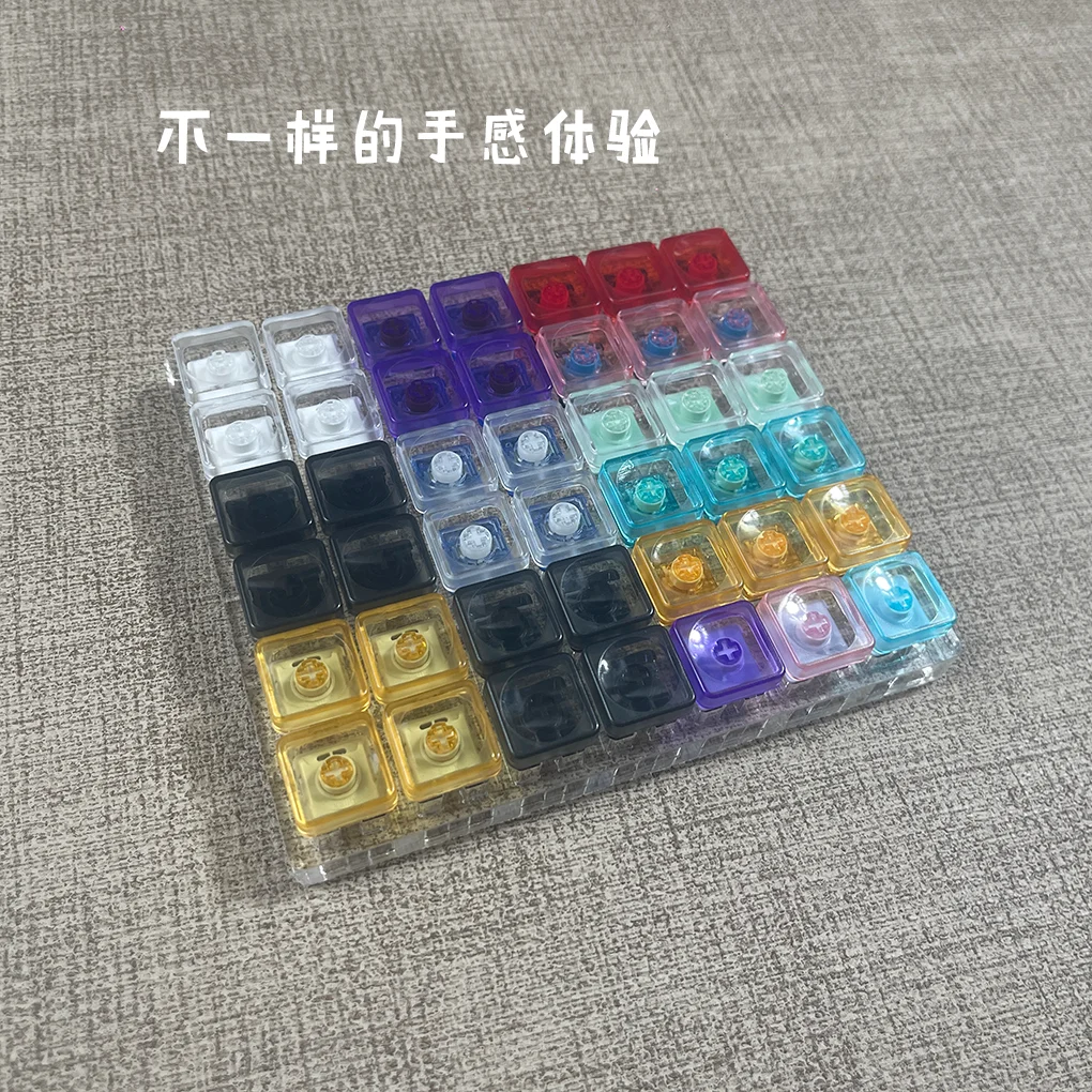 LCK No Carving Low Profile Keycap Transparent PC Material for 60%-75% Layout Cross Axis Mechanical Keyboard Ultra-thin Keycaps