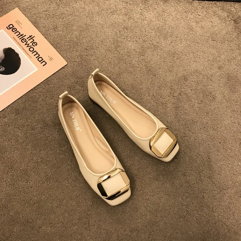 2025 ربيع/خريف جديد عصري ومتعدد الاستخدامات رئيس مربع الفم الضحلة حذاء مسطح غير رسمي حجم كبير 44 #4