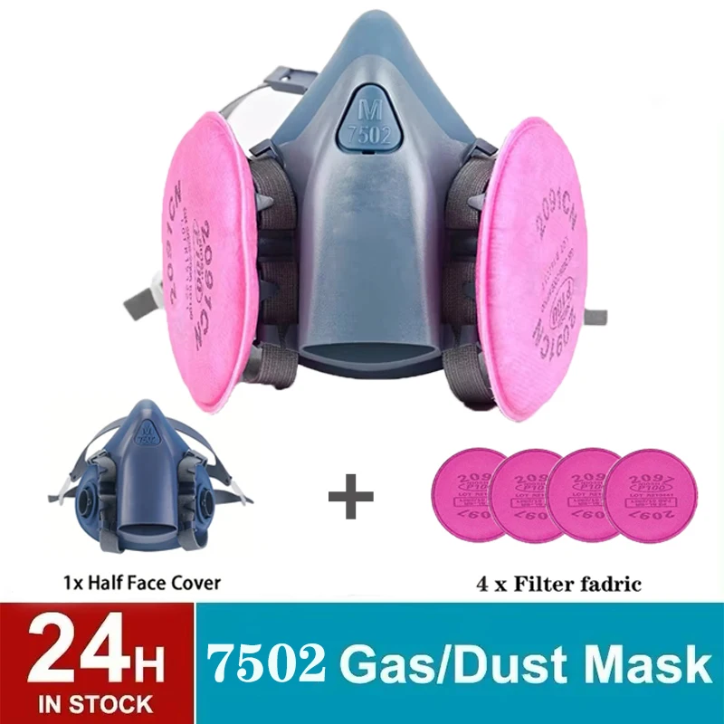 Respirator wielokrotnego użytku 5 w 1 7502 z półmaską 2097 P100 ochrona przed oddechem szkodliwy organiczny par 7502 maski