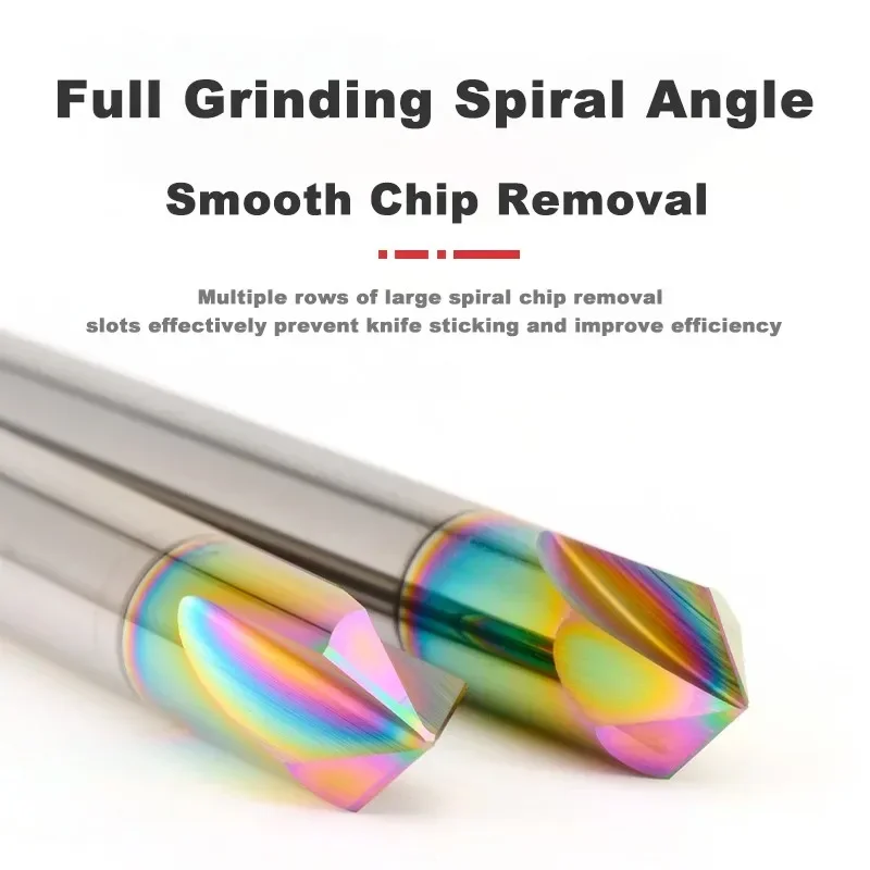 3-Flute Colorful Tungsten Steel Chamfer Milling Cutter 60°90°120°  Endmills CNC Mechanical Machining Cutters Tools