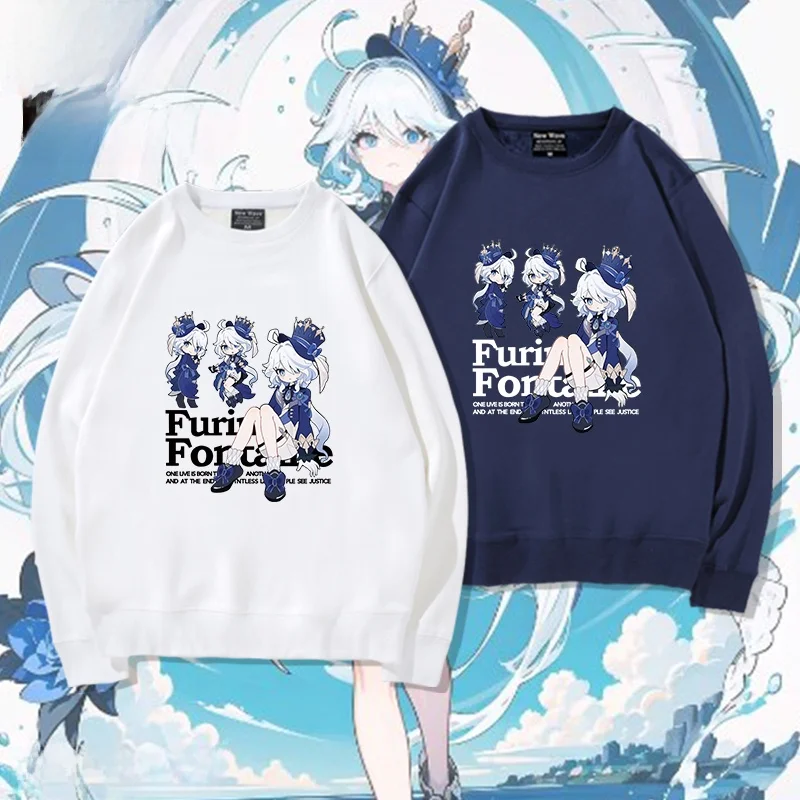 Genin Impact Collaborative Cotton Sweatirt round Ne ex Long Sve Printed Casual Streetwear Spring Autumn Winter