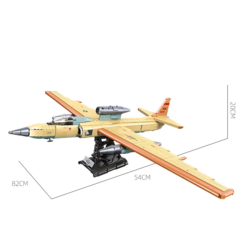 Bloques de construcción de Airplaner para niños, juguete de ladrillos para armar avión de reconocimiento de U-2 militar, Serie Técnica, ideal para regalo, novedad de 2024