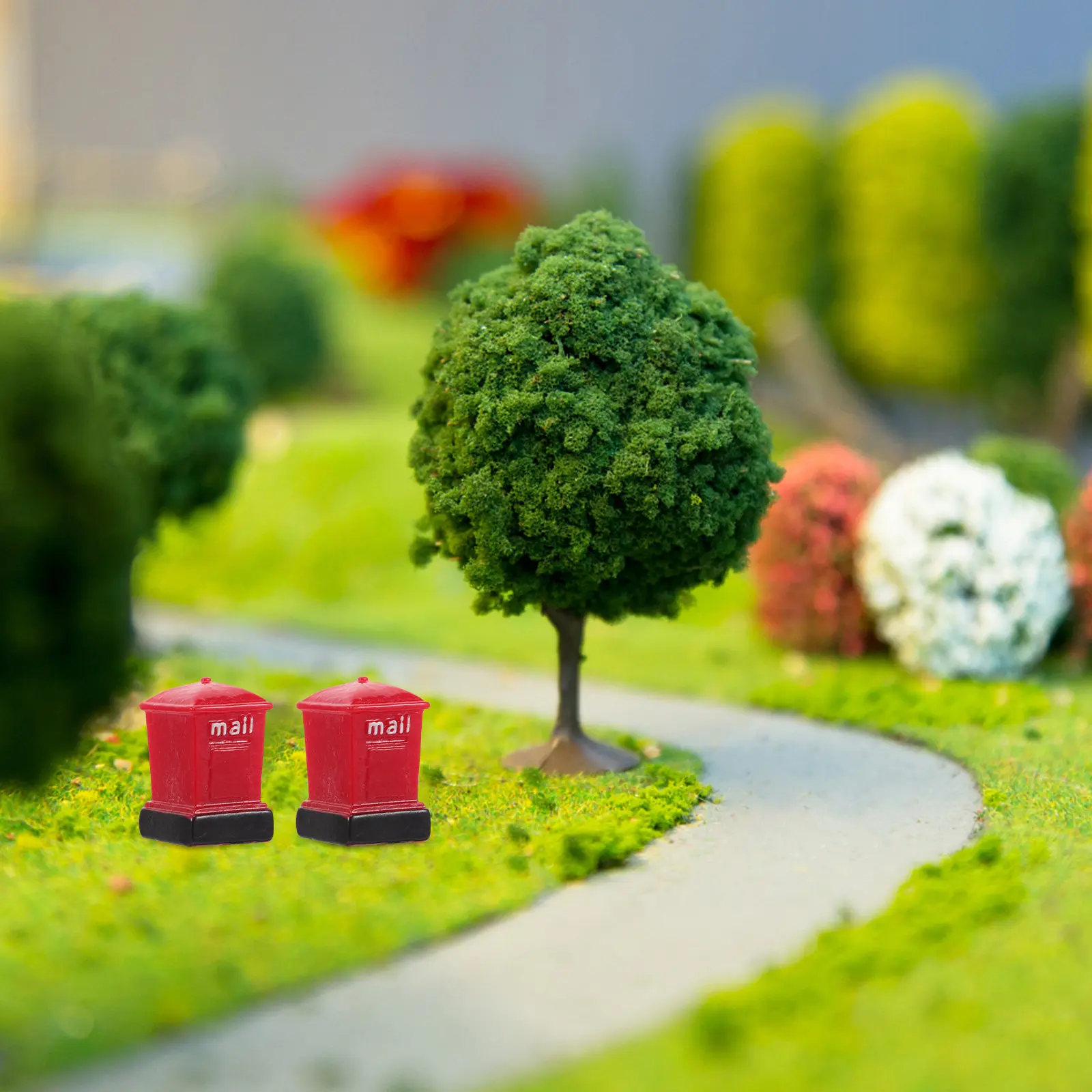 4Pcs Miniature Mailbox Resin Tiny Post Box Ornament Office Desk Decor Small Garden Mini Mailboxes Micro Landscape Decor