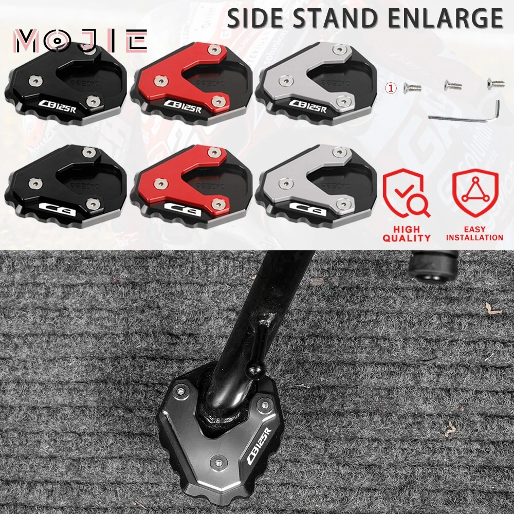 

2026 2025 2024 For HONDA CB125R CB 125R CB125 R Motorcycle CNC Kickstand Enlarge Plate Foot Side Stand Enlarger Extension Pad