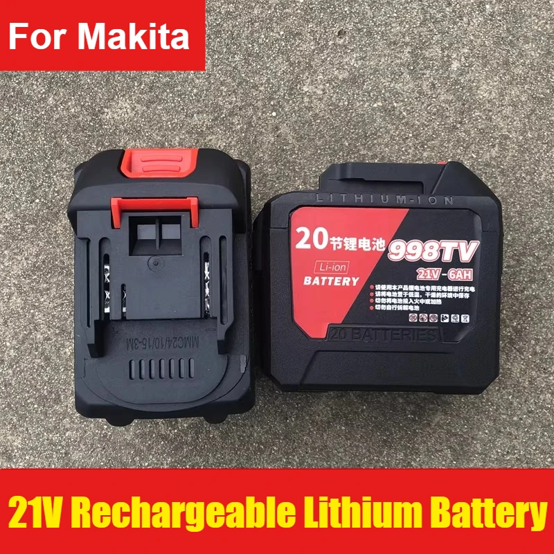 

21 В перезаряжаемая литиевая батарея для угловой шлифовальной машины Makita, электрический гаечный ключ, электрическая бензопила, сменные батареи большой емкости