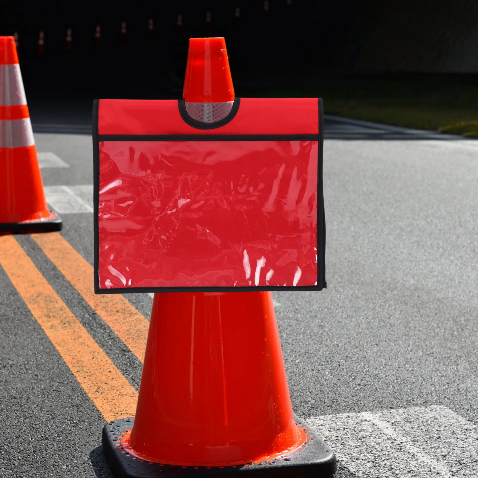 Traffic Cone Cover For Road Traffic Control Safety Management Sleeve Bright Orange High Visibility Sign Construction